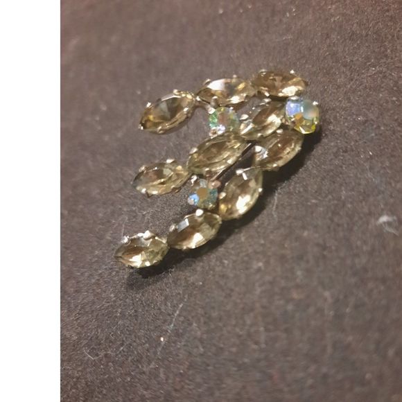 Vintage Clip On Earring Brooch Set Made in Germany Sparkling Rhinestones - Picture 3 of 10